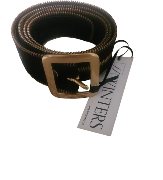 JJ WINTERS BLACK WOMENS ZIPPER SUEDE LORI BELT  SIZE MEDIUM - Picture 1 of 11